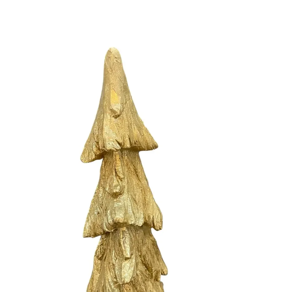 Sleigh Hill 23in Metallic Gold Glitter Resin Christmas Tree Holiday Figurine New